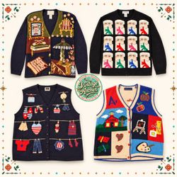 Pulls fantaisie vintage en tricot épais 10 pcs (S1..