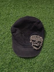 Y2K Vintage Mixed Cadet & Rhinestone Military Cap ..