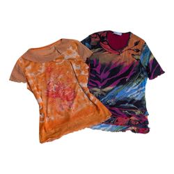 Y2K Vintage Printed Mesh Tops – Floral & Abstract ..