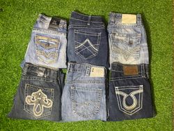 Y2K Herren bestickte Jeans