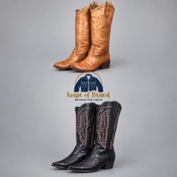 Cowboy leather western boots
