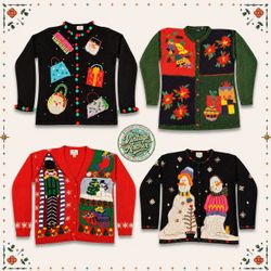 Vintage Heavy Knot Novelty Xmas Jumpers Bundle: 10..