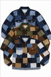 CR2011 Upcycled Checkboard Denim Jacket