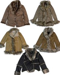 Manteaux et vestes en peau lainée et daim Y2K (TR-..