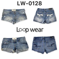 Y2K  Cuffed & Whiskered Low-Rise Jean Shorts