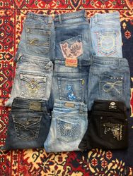 Y2k Embellished & Embroidered Flared Jeans