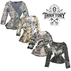 Y2K Nature Vibe Girl Printed Full Sleeves Tops TY-..