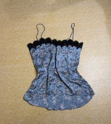 TH355 Y2K Sheer Embroidered Slip Top
