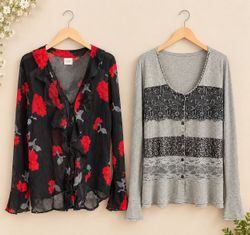 Womens Long Sleeve Printed Blouses