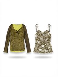 (FV-2235) Y2K Floral Tops | Boho Feminine Print Mi..