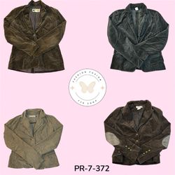 Women’s Vintage Corduroy Suede Jacket – Y2K Classi..