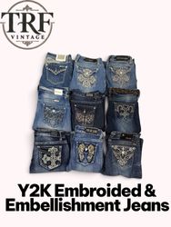 185 Y2K embroidered and embellished jean..
