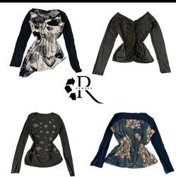 Y2K Brightney Girl Era Printed Full Sleeve Tops RW..