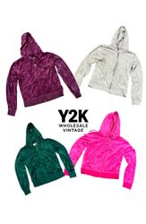 Y2K Vintage Velour Zip-Up Hoodies – Wholesale Coll..