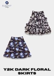 Y2K Dark Floral Skirts - EV2357