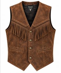 SAY#569 Vintage Cowboy Fringe Vest 🤠 - Cowboy Fes..