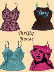 Y2K Funky Print Cami Tops(TH/599)