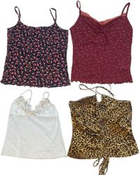 Vintage Y2K Cami & Strappy Top Mix – 12 Pieces