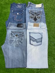 Y2K embroidered Mens Staright/Baggy Jeans