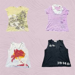 Y2K Printed half sleeve tops