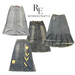 Y2K NYC IT GIRL DENIM MAXI SKIRTS RE-3686