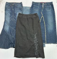 Y2k Denim Long Skirts (1448)