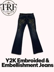 180# Y2K embroidered and embellished jean