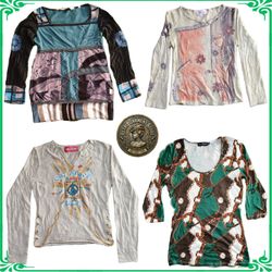Vintage Y2K Fashion Long Sleeve Tops Blouses Colle..
