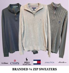 Mix Brand 1/4 Zip Sweaters including Ralph Lauren ..