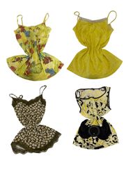 Y2K Yellow Floral Cami Tops-ST-179