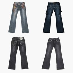 Jeans a zampa d'elefante a vita bassa Y2K IT Girl