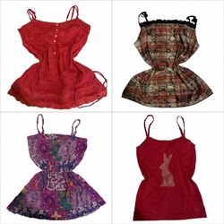 Y2K Crimson Spice Cami Tops-ST-505