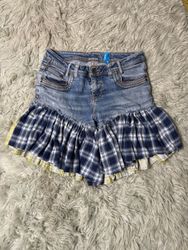 Upcycled Y2K Denim Ruffle Shorts