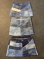 Upcycled Denim Mini Skirts — 0060