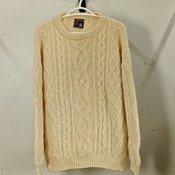 CHUNKY CREAM CABLE KNIT & ARAN WOOL SWEATERS - BUN..