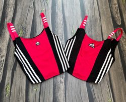 Upcycled Y2K Inspired Adidas Lace Up Top