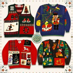 Vintage Heavy Knit Xmas Novelty Jumpers Bundle: 10..