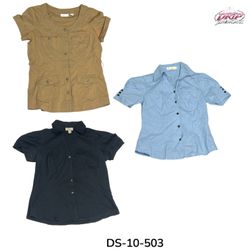Chemisiers en coton pour femmes à boutons (DS-10-5..