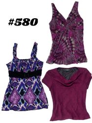 Y2K Purple Geometric Print Belted blouse