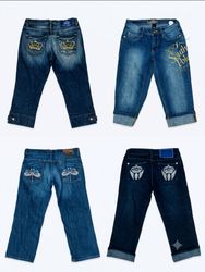 Lot of 4 Vintage Y2K Embellished Denim Capris | So..