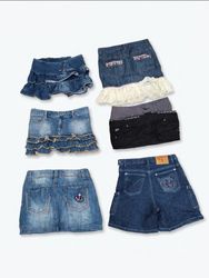 Summer Y2K / Cyber Grunge Denim Skirt(VM-190)