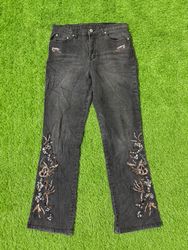 Yv1565 Jeans Flare Estampado e Bordado 18P