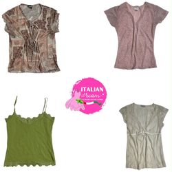 Women Printed and Lace Trim Blouses