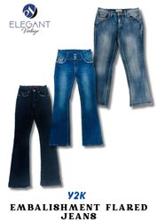 Y2K Embelishment Flared Jeans - EV0004