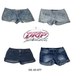 Vintage Wash Y2K Denim Mini Shorts (DS-10-077)