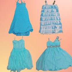 Robes de fête en nuances de bleu et de sarcelle