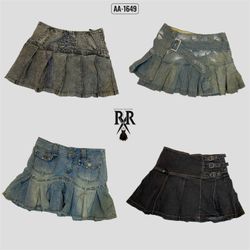 Y2k IT Girl Denim Mini Skirts (AA-1649)