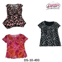 Women's Printed Y2K Polyester Blouses (DS-10-493)