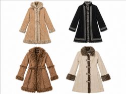 Afghan Coats mit Kunstfellbesatz
