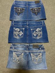 Y2K Embroidered/Rhinestone Skirt